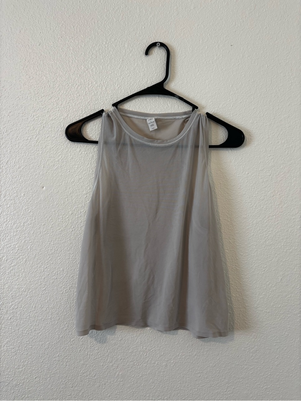 Athleta Light Gray Mesh Overlay Tank - Picture 1 of 3